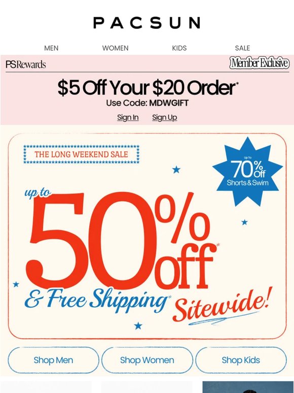Long weekend energy ⚡️Up to 50% off!