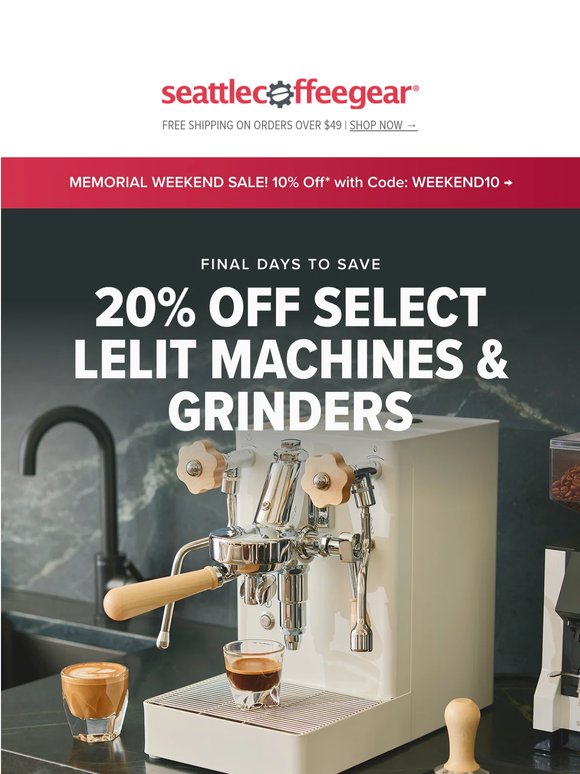 Our LELIT Espresso Machine & Grinder Sale Ends Soon!