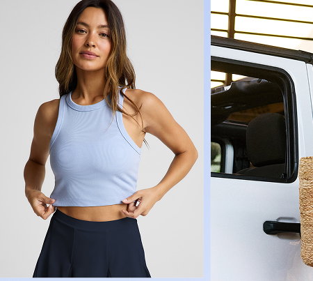 On Repeat Rib High Neck Cropped Tank