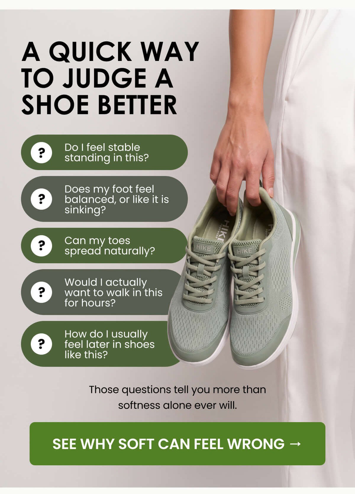 A quick way to judge a shoe better