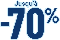 Jusqu'à moins 70 pour cent