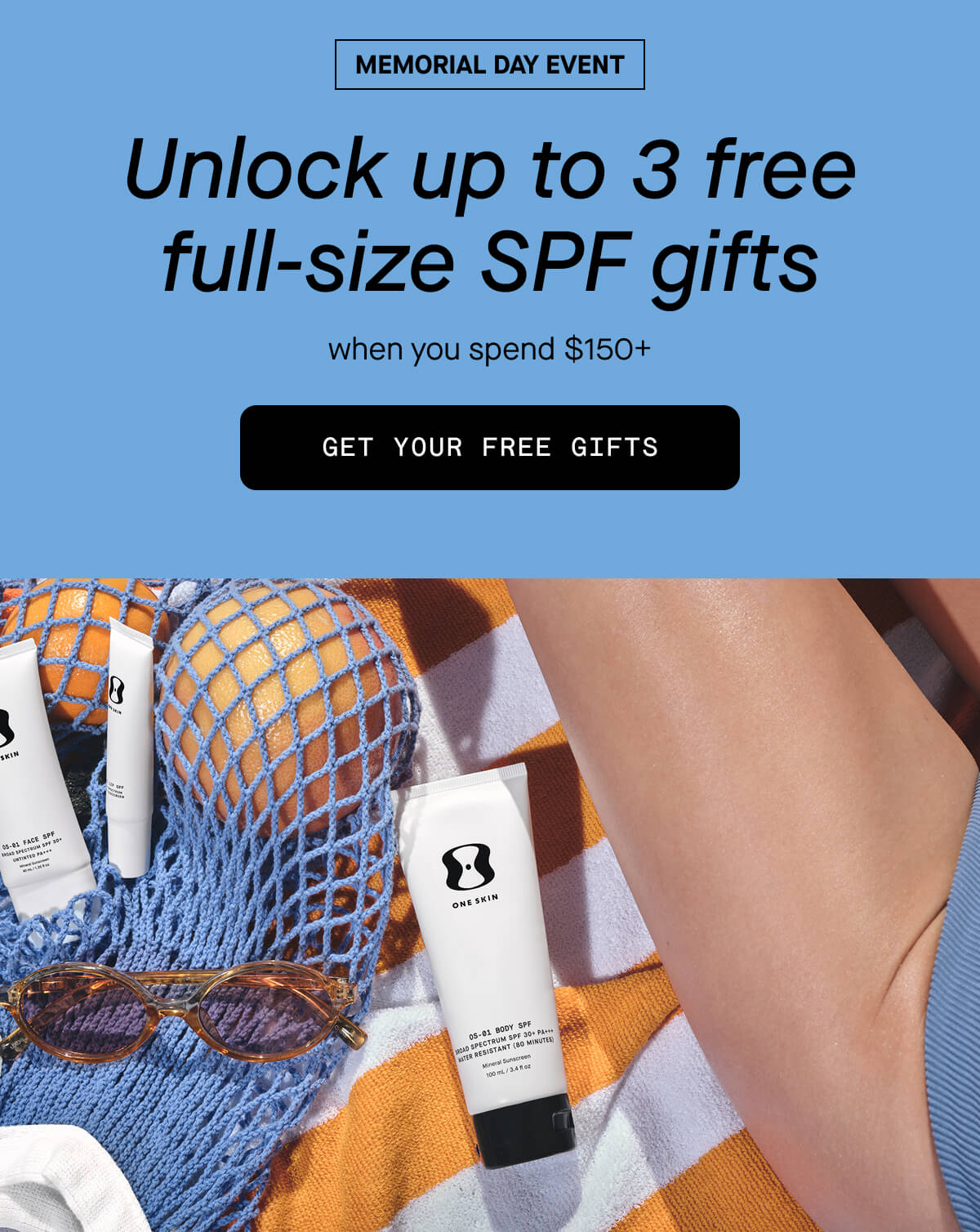 Get up to 3 free full-size SPF gifts