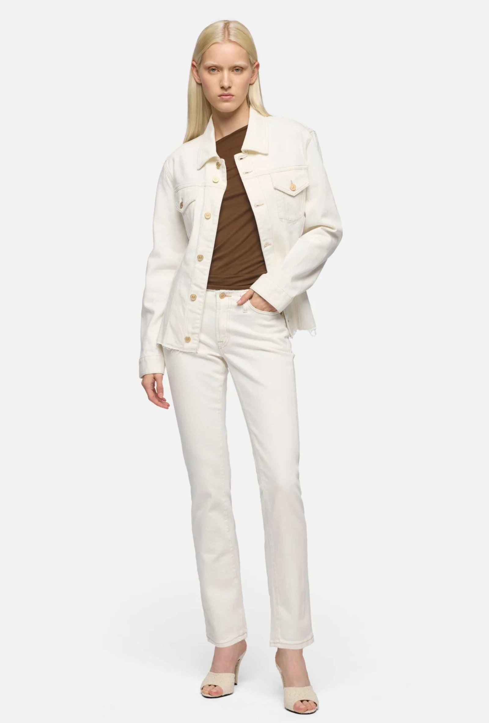 Shop 25 Off White and Neutral Denim