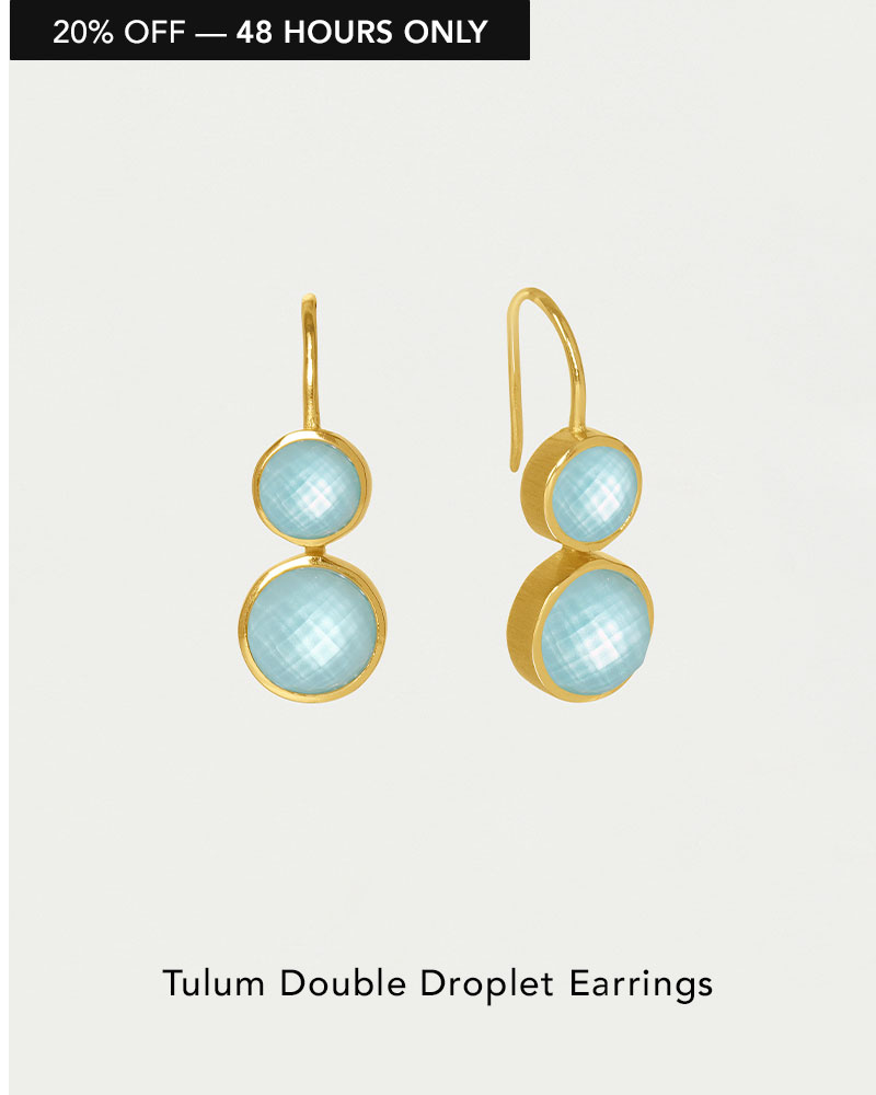 Tulum Double Droplet Earrings.