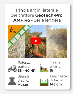 GeoTech-Pro AMF145 - Trincia argini laterale per trattore - Serie leggera