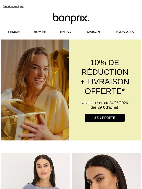 Aujourd'hui : profitez de 10% de réduction et de la livraison offerte !