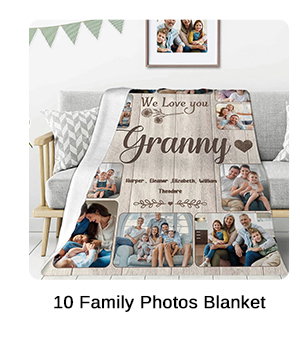 10 Family Photos Blanket