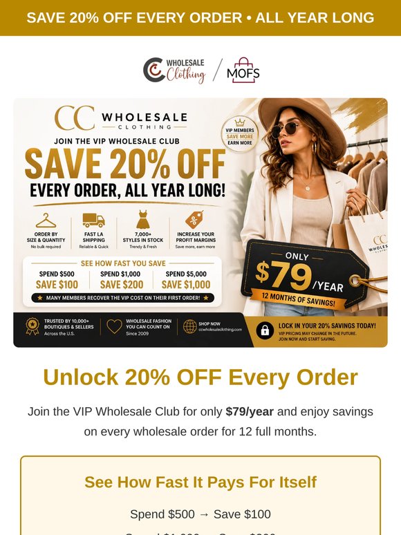 Save 20% OFF Every Order — All Year Long