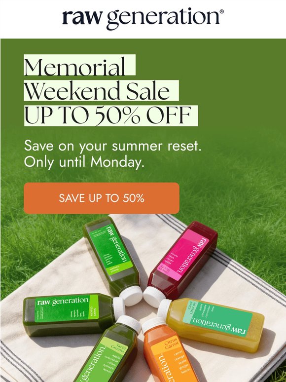 Up to 50% OFF on your Summer Reset