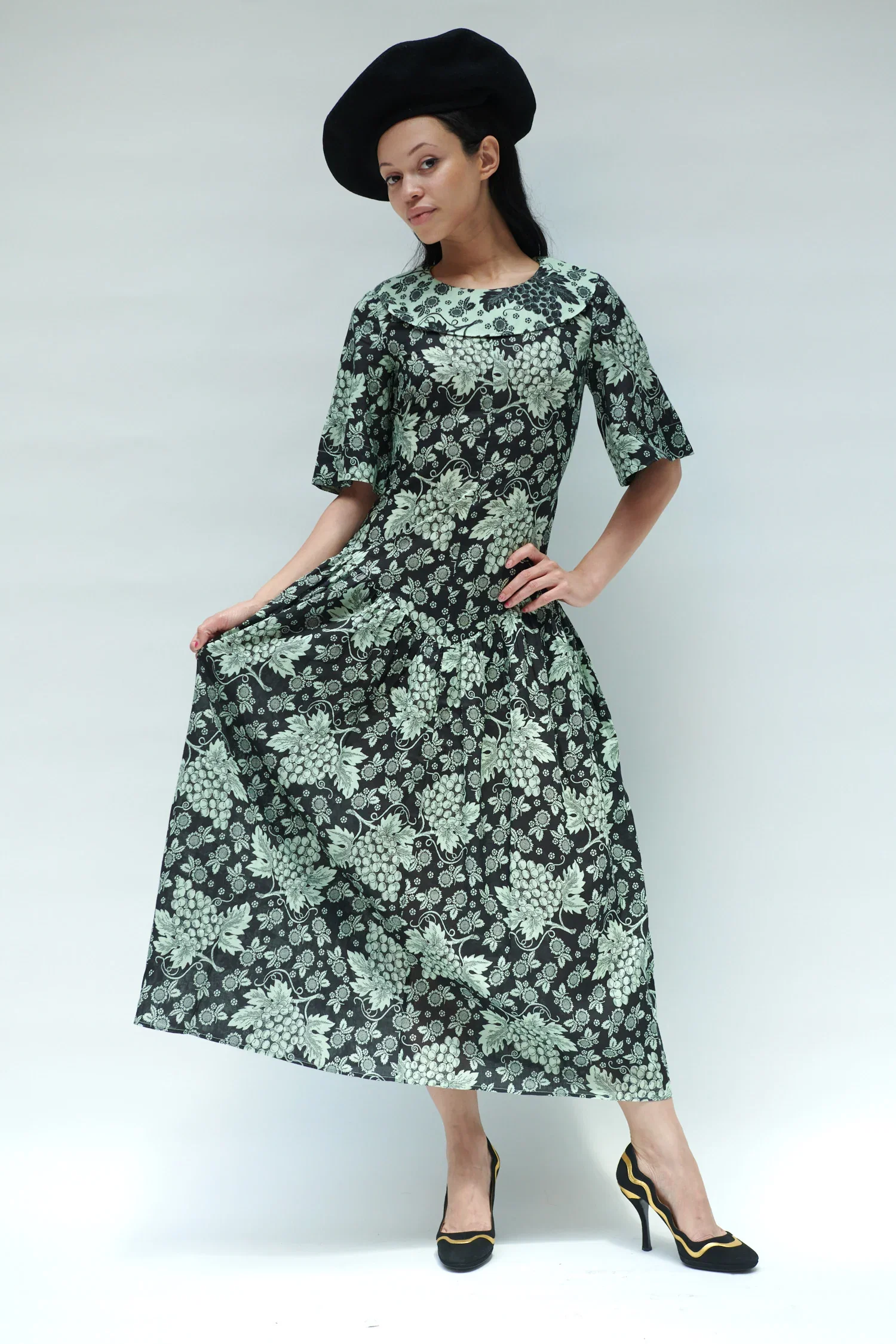 Image of Rosemary Dress in Grapes