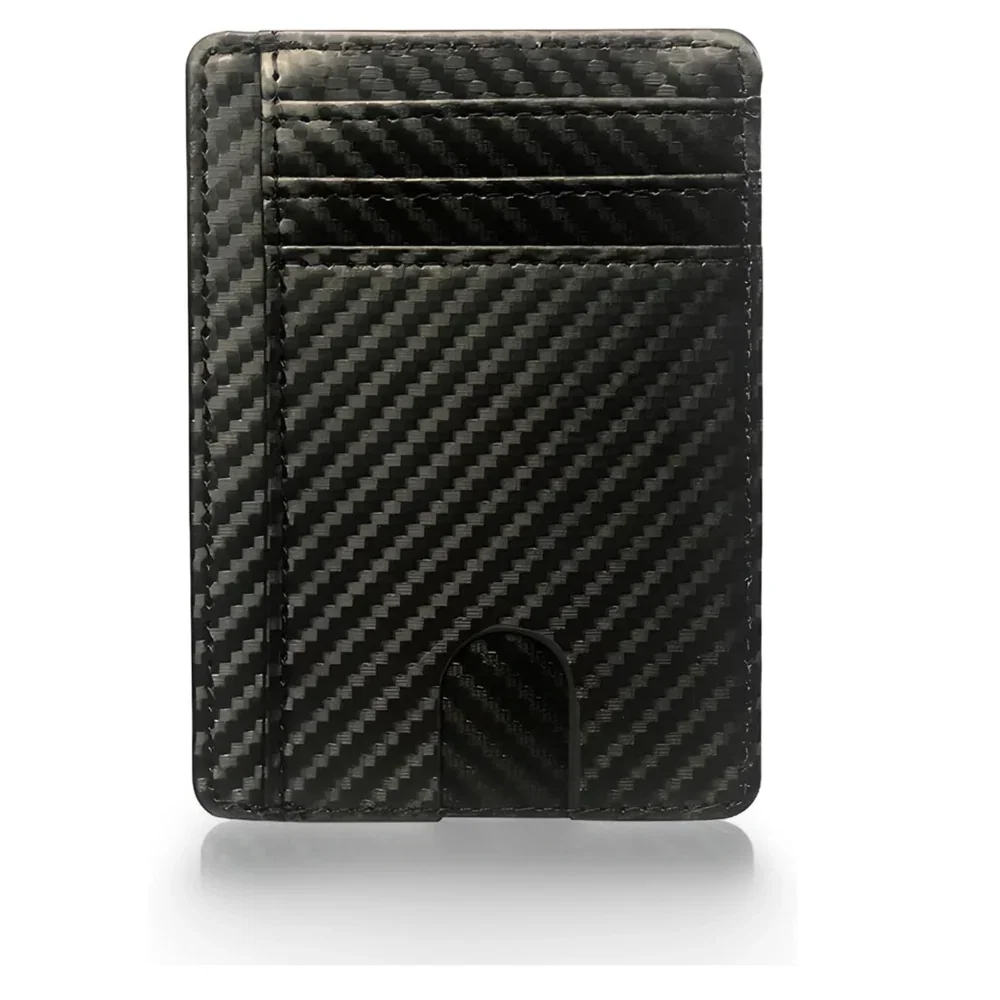 Leather Minimalist Wallet – RFID Blocking Card Holder – Front Pocket Use – Genuine Cowhide Leather for Men & Women