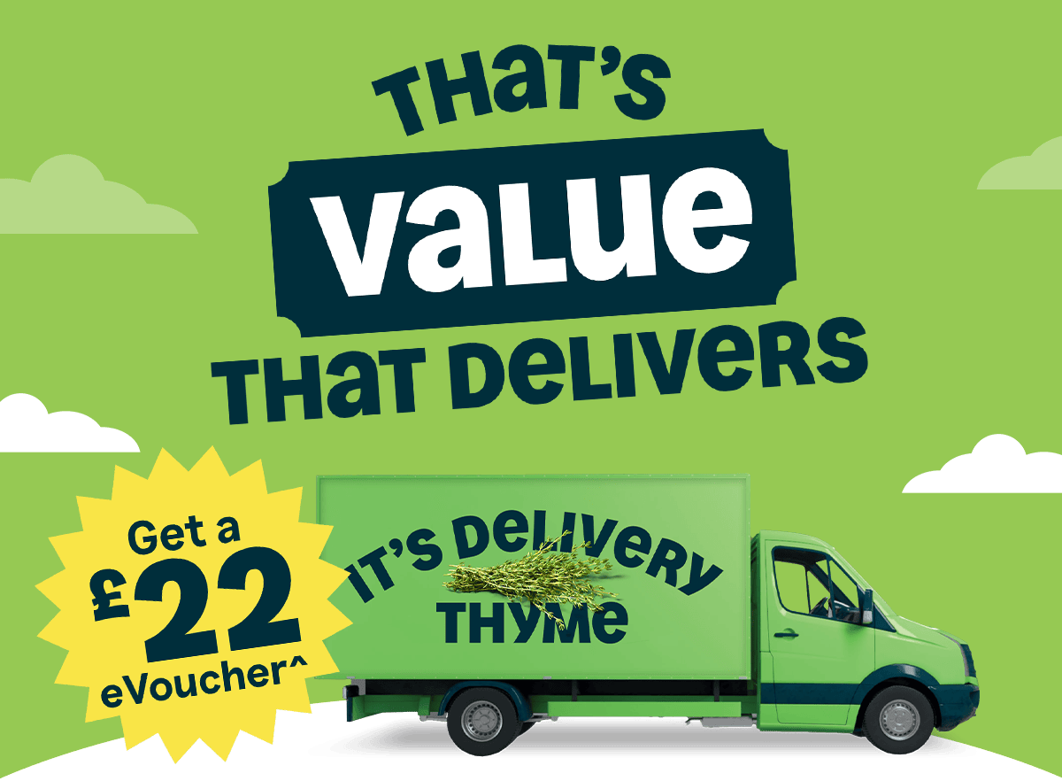 That's value that delivers! Get a £22 eVoucher