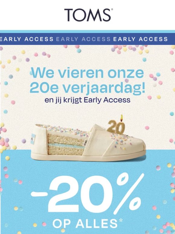 Early access 🥳 20% korting verjaardagsspecial