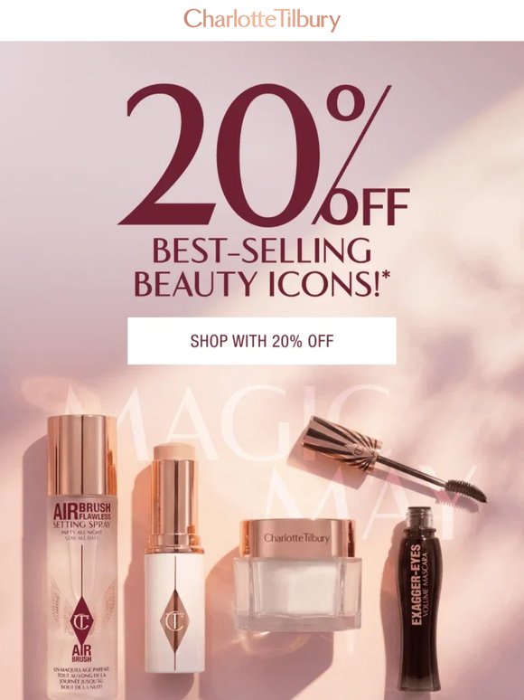 20% OFF Charlotte's Best-Selling Beauty Icons! 💫