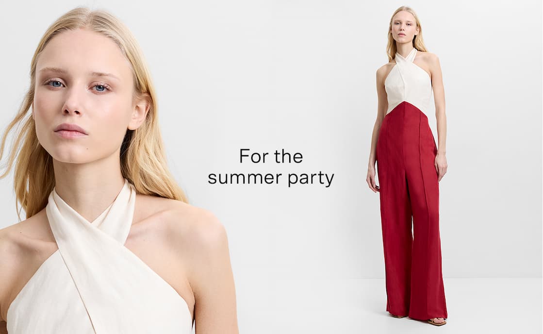 Birdie Linen Blend Halterneck Wide Leg Jumpsuit