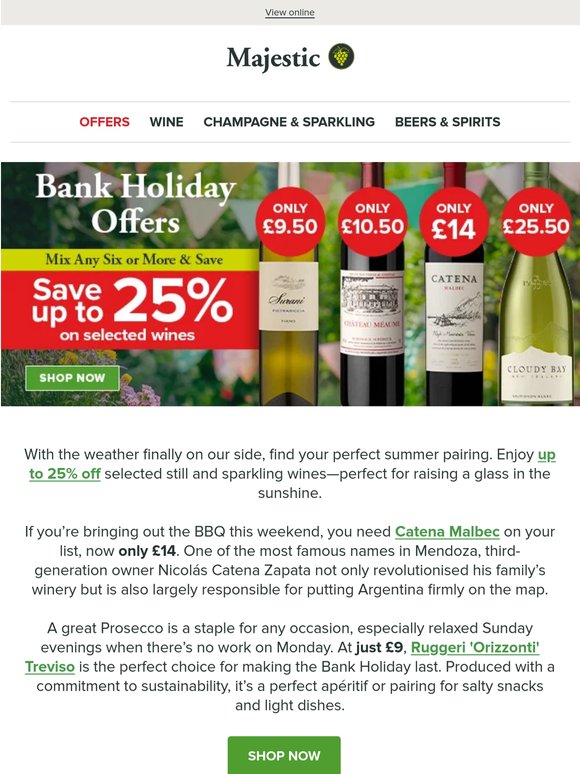 Bank Holiday Offers! Save up to 25%