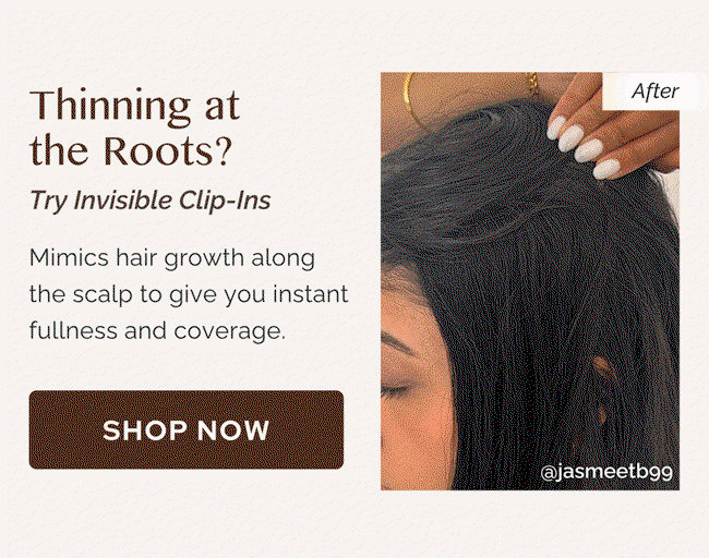 Invisible clip ins for thinning at the roots