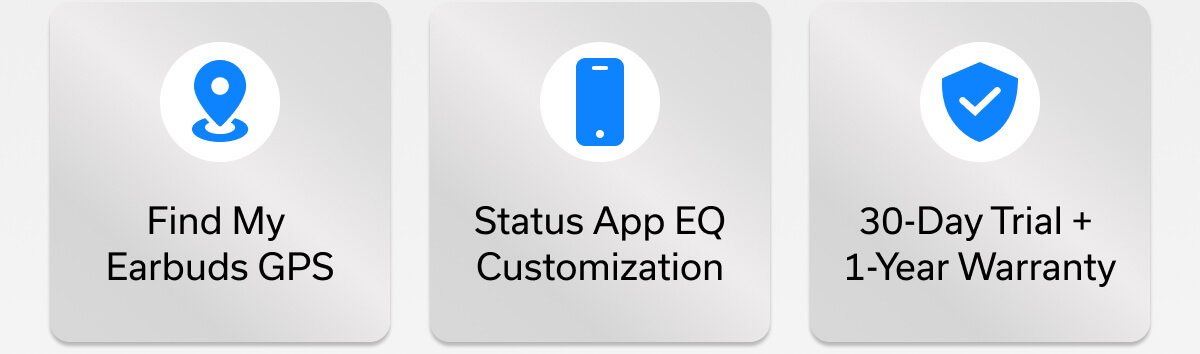 Find My Earbuds GPS - Status App EQ Customization - 30-Day Trial + 1-Year Warranty