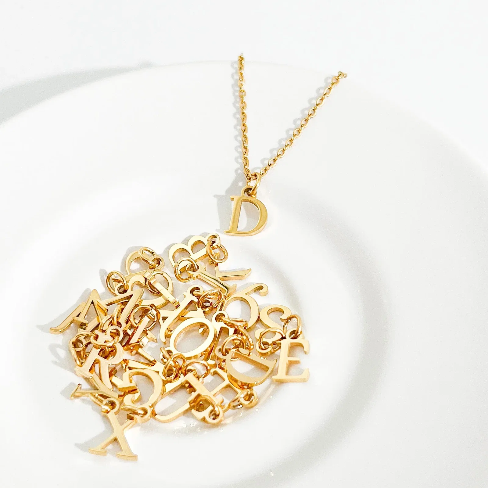 Perfectly Dainty Initial Necklace in Gold