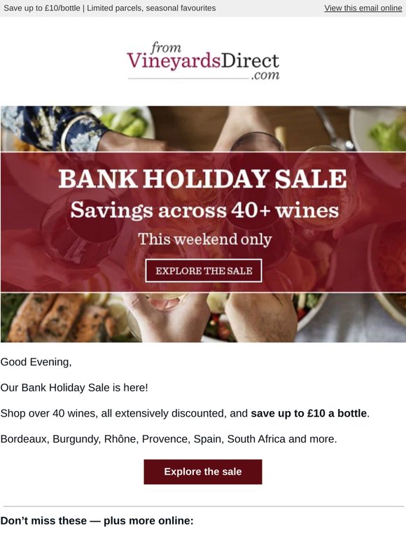 Bank Holiday Sale: fabulous savings — this weekend only