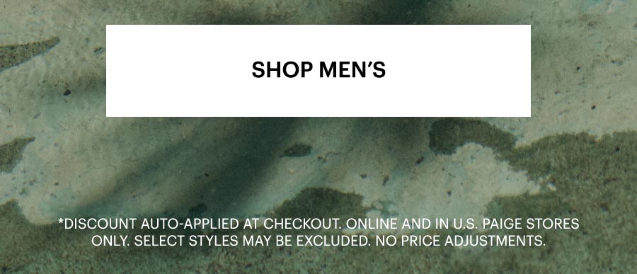 Shop Men's - With a dark teal blue and mosaic tiled pool with tree shadow as a background image.