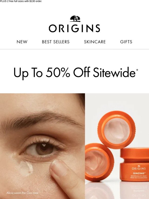 Get up to 50% off sitewide today