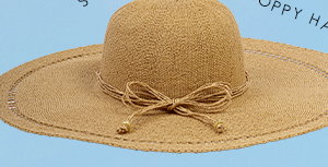  Straw Wide Brim Floppy Hat in Natural