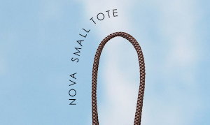 Nova Raffia Small Shoulder Tote in Bitter Chocolate