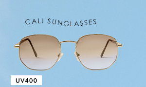  Cali Round Square Sunglasses in Gold