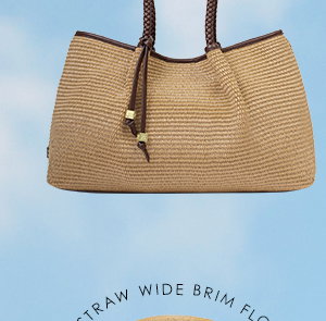 Nova Raffia Small Shoulder Tote in Bitter Chocolate