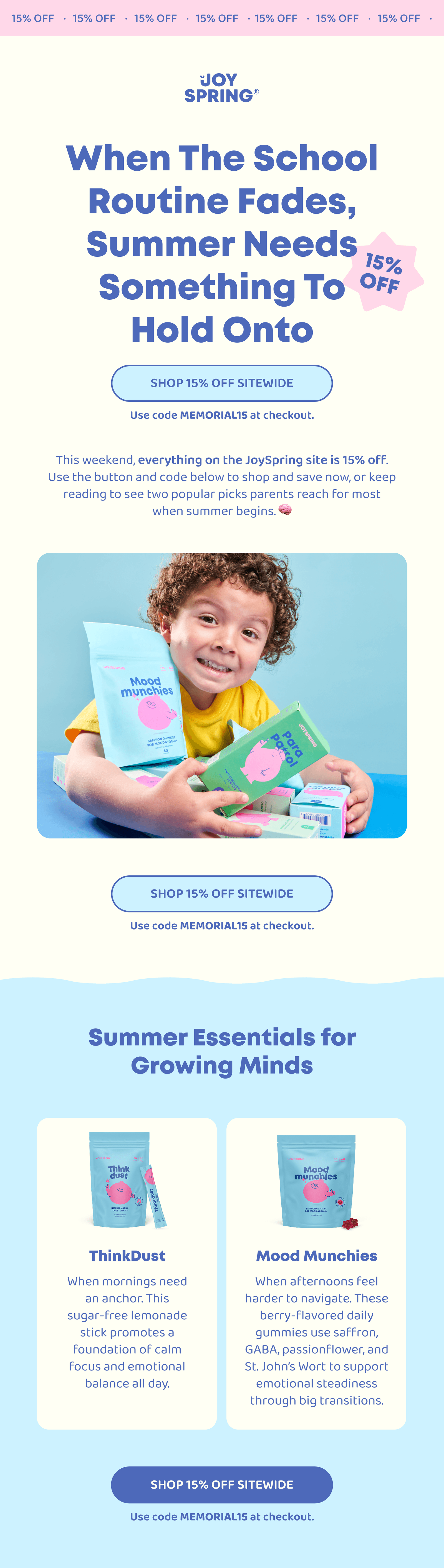15% OFF sitewide