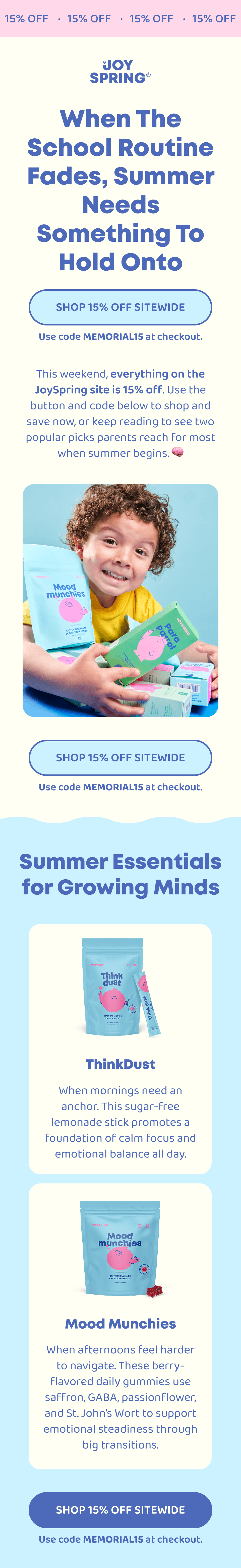 15% OFF sitewide