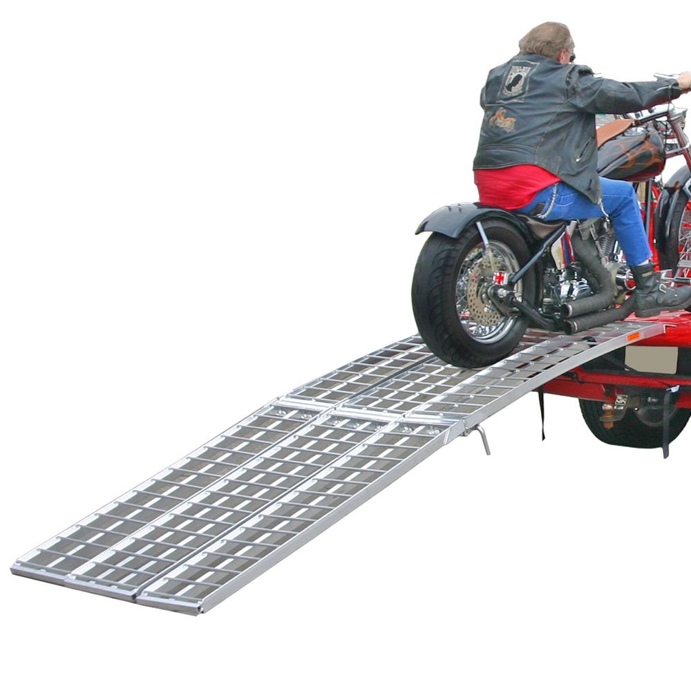 Image of Black Widow 10' Aluminum HD Folding Arched 3-Piece Motorcycle Ramp