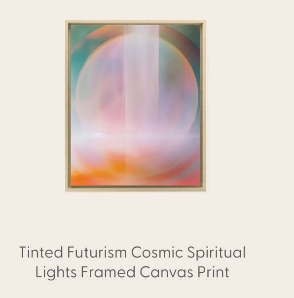 Tinted Futurism Cosmic Spiritual Lights Framed Canvas Print