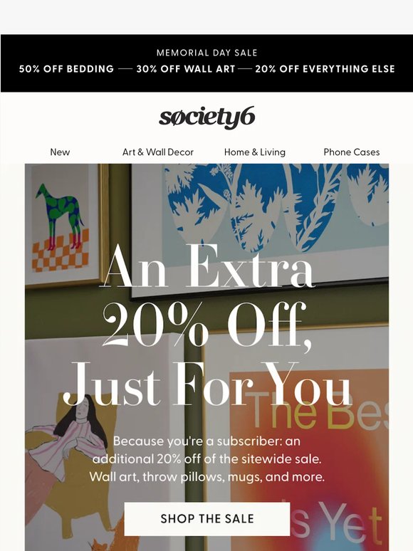Your Extra 20% Off Starts Now