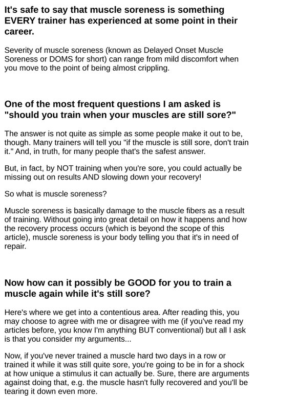 Should you train with muscle soreness?