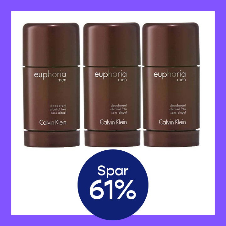 3-pack Calvin Klein Euphoria For Men Deostick 75ml
