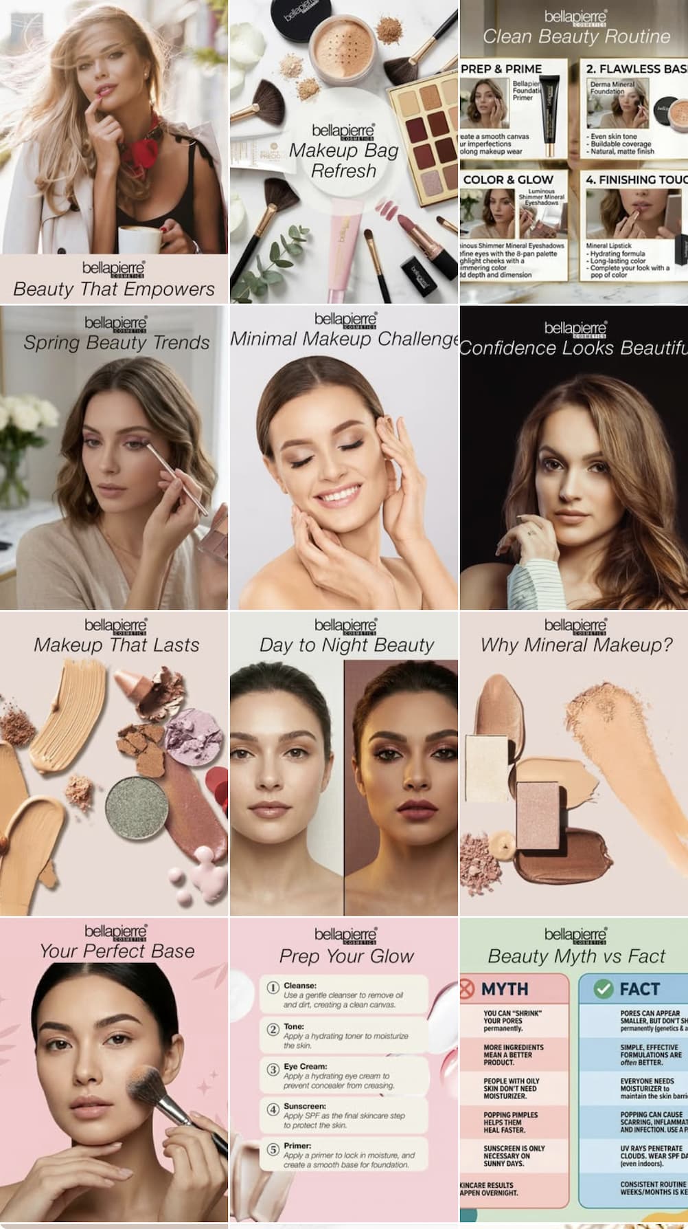 an image of a collage of makeup products and a woman