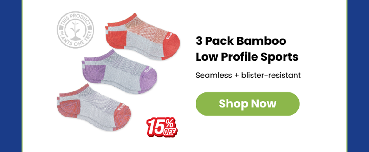 3 Pack Bamboo  Low Profile Sports