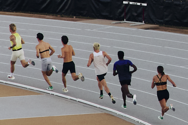 Runners on a track