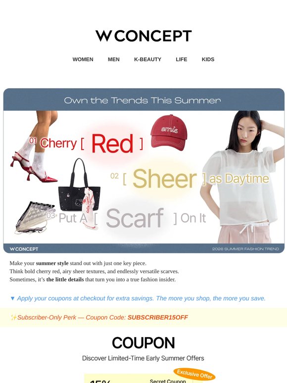 Subscribers Only 🔥 Take 15% Off + Summer Trends