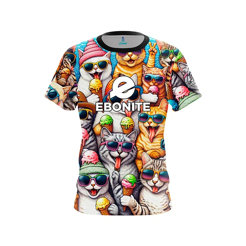 Image of Summer Cats CoolWick Bowling Jersey - Ebonite