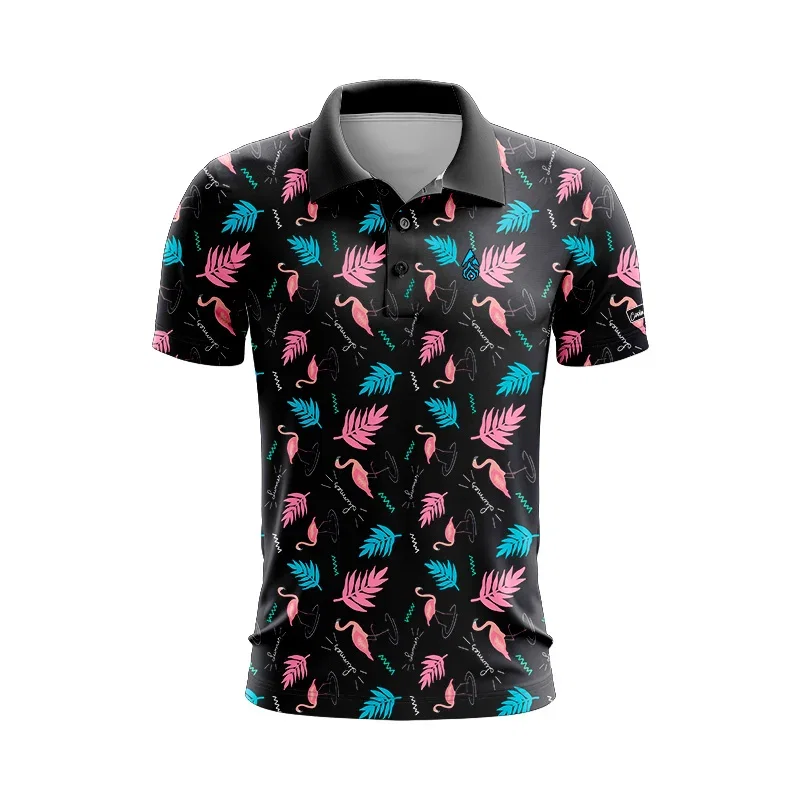 Image of CoolWick Flamingo Summer Everyday Button Polo