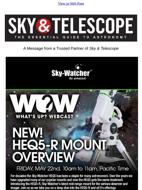 What’s Up Webcast. Everything Astronomy Every Friday.