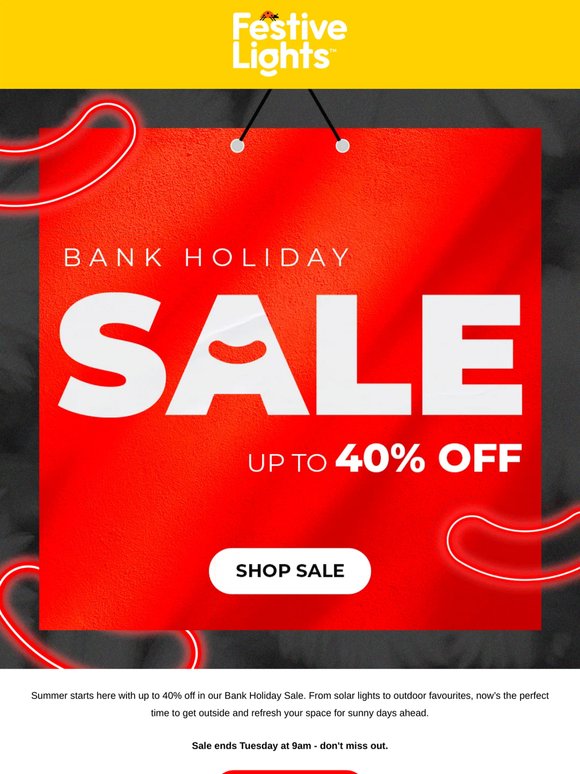 Bank Holiday Sale: up to 40% off 🤩
