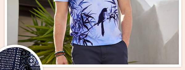 Brilliant Bamboo Print Polo