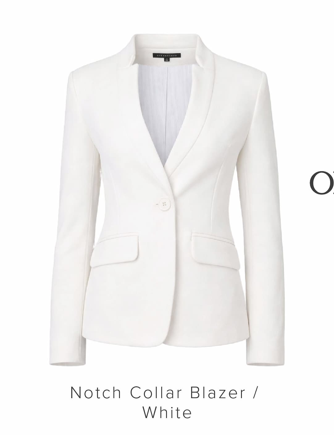 Notch Collar Blazer in White