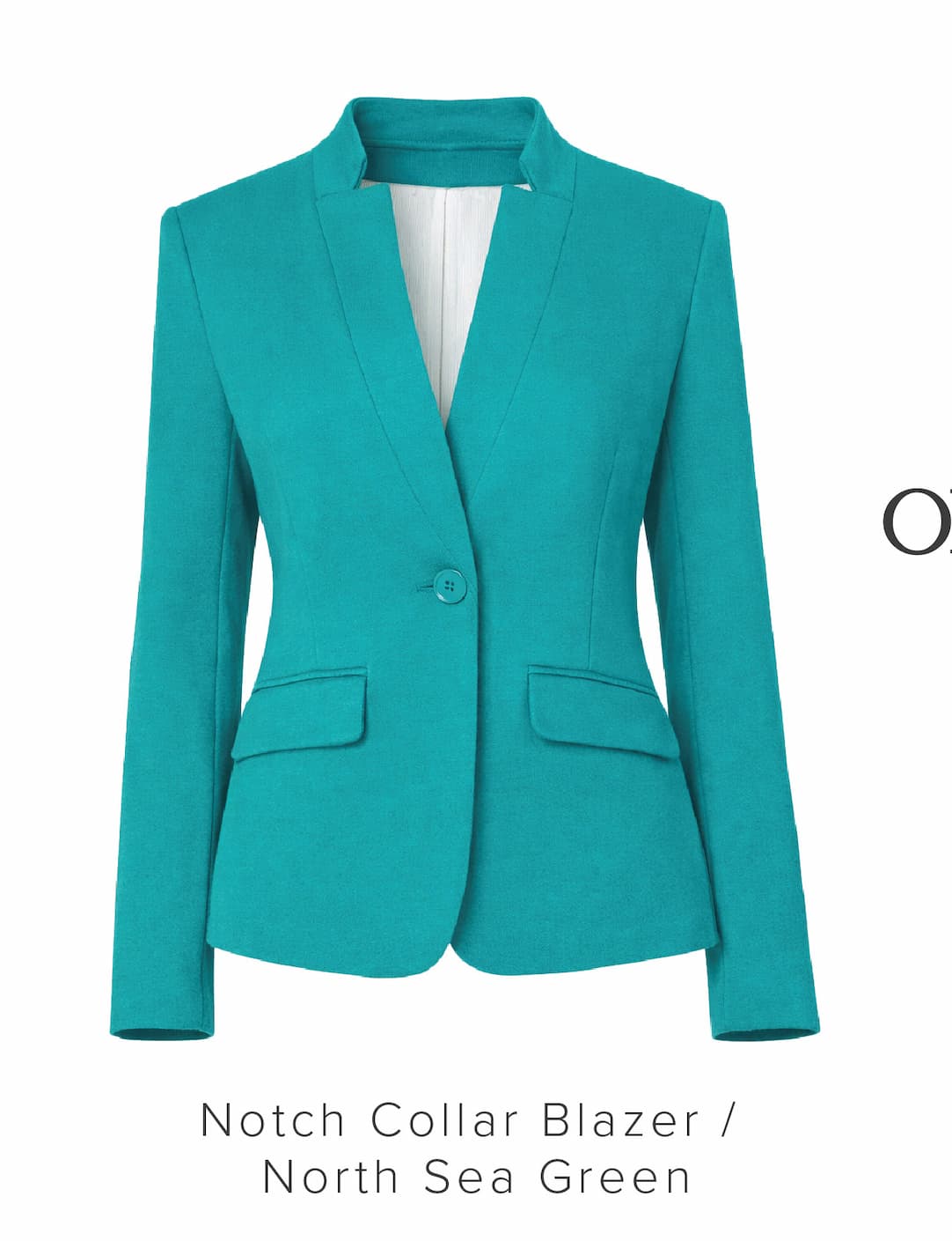 Notch Collar Blazer in North Sea Green