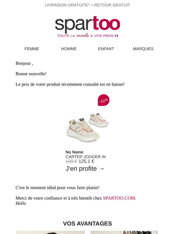 📉 Le prix de l'article que vous avez repéré est en baisse!