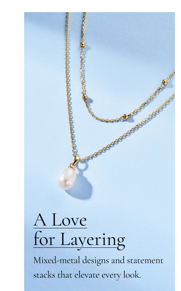 Nature's Wonder 9ct Solid Gold Beachcomber Layered Necklace with Pearl